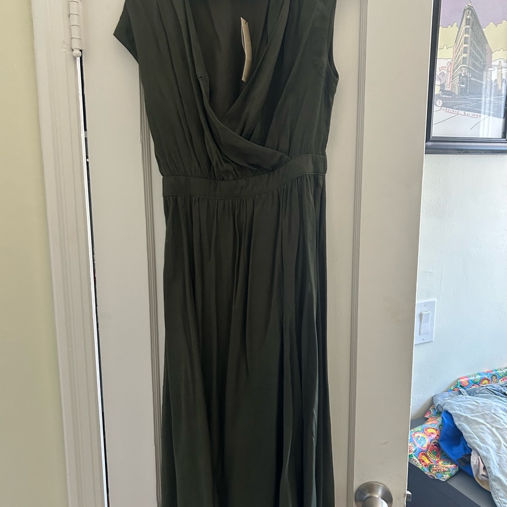 Banana Republic Green Cowl Neck Maxi Sundress